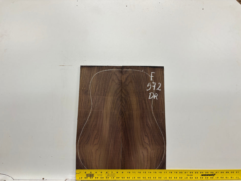 Figured Indian Rosewood Dreadnought Guitar Back & Side Set #572