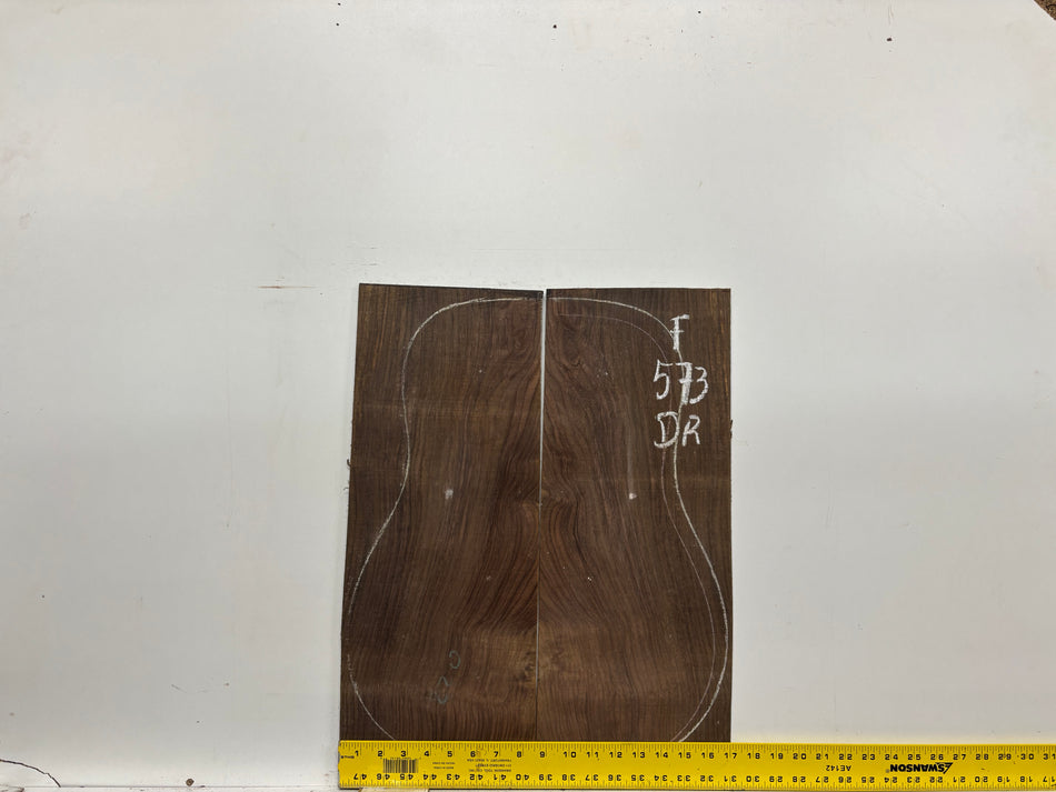 Figured Indian Rosewood Dreadnought Guitar Back & Side Set #573