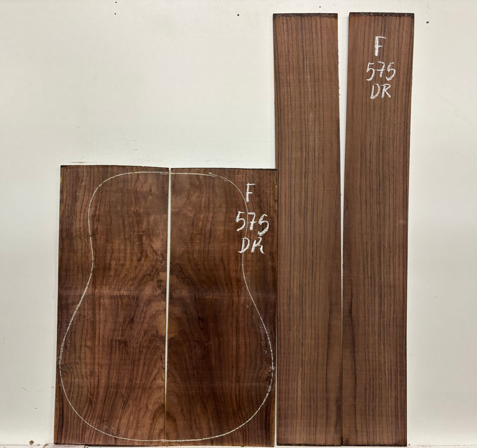 Figured Indian Rosewood Dreadnought Guitar Back & Side Set #575