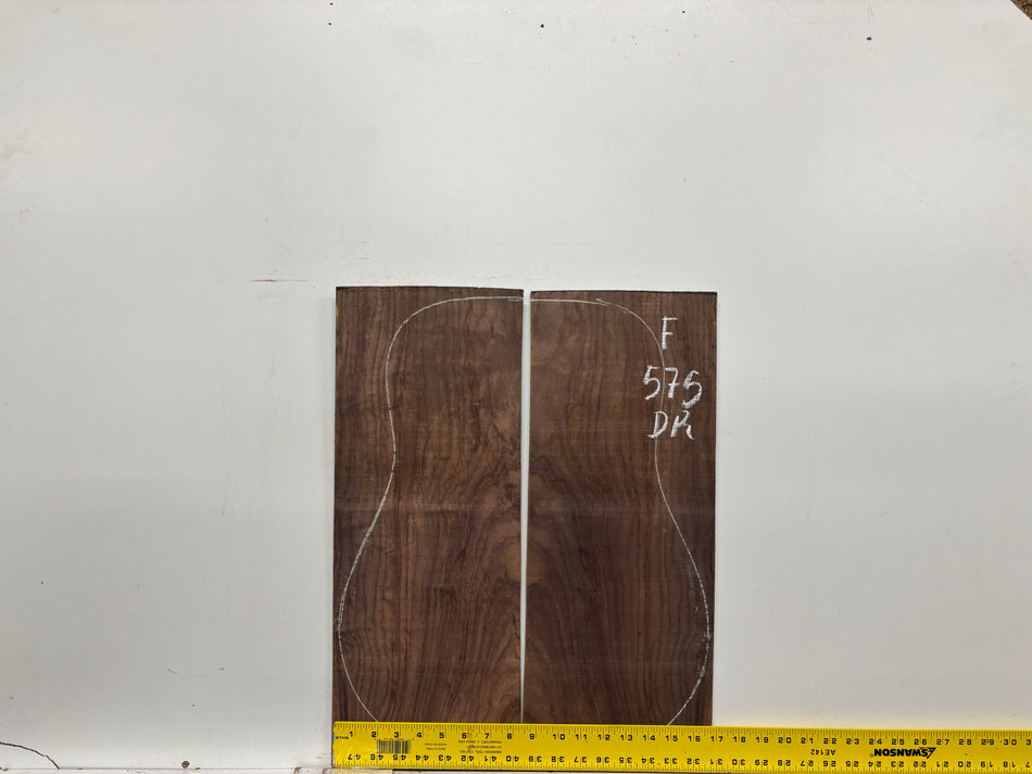 Figured Indian Rosewood Dreadnought Guitar Back & Side Set #575