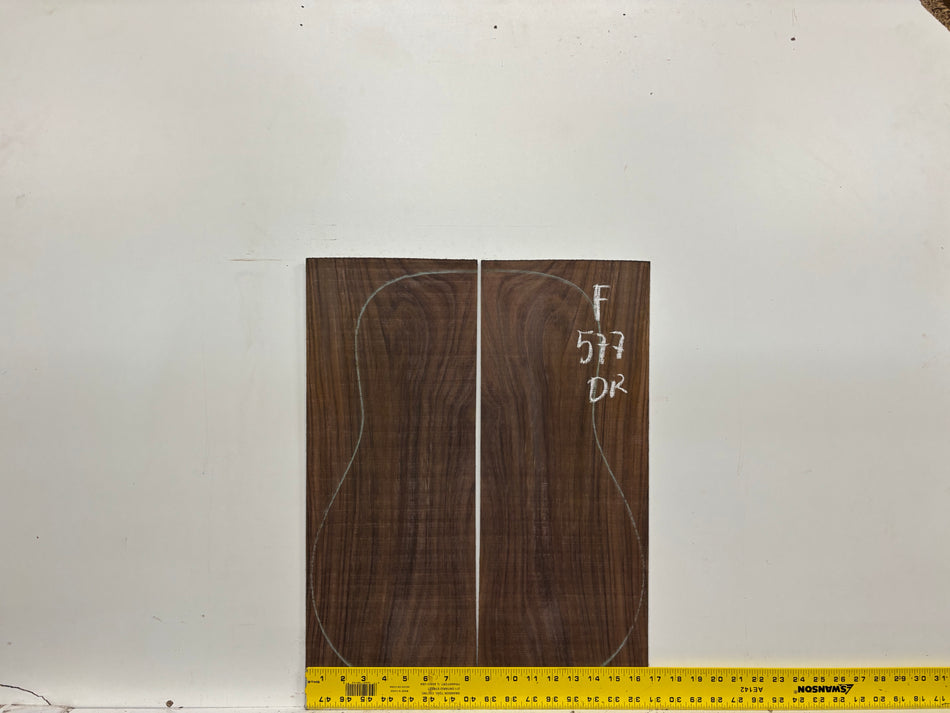 Figured Indian Rosewood Dreadnought Guitar Back & Side Set #577