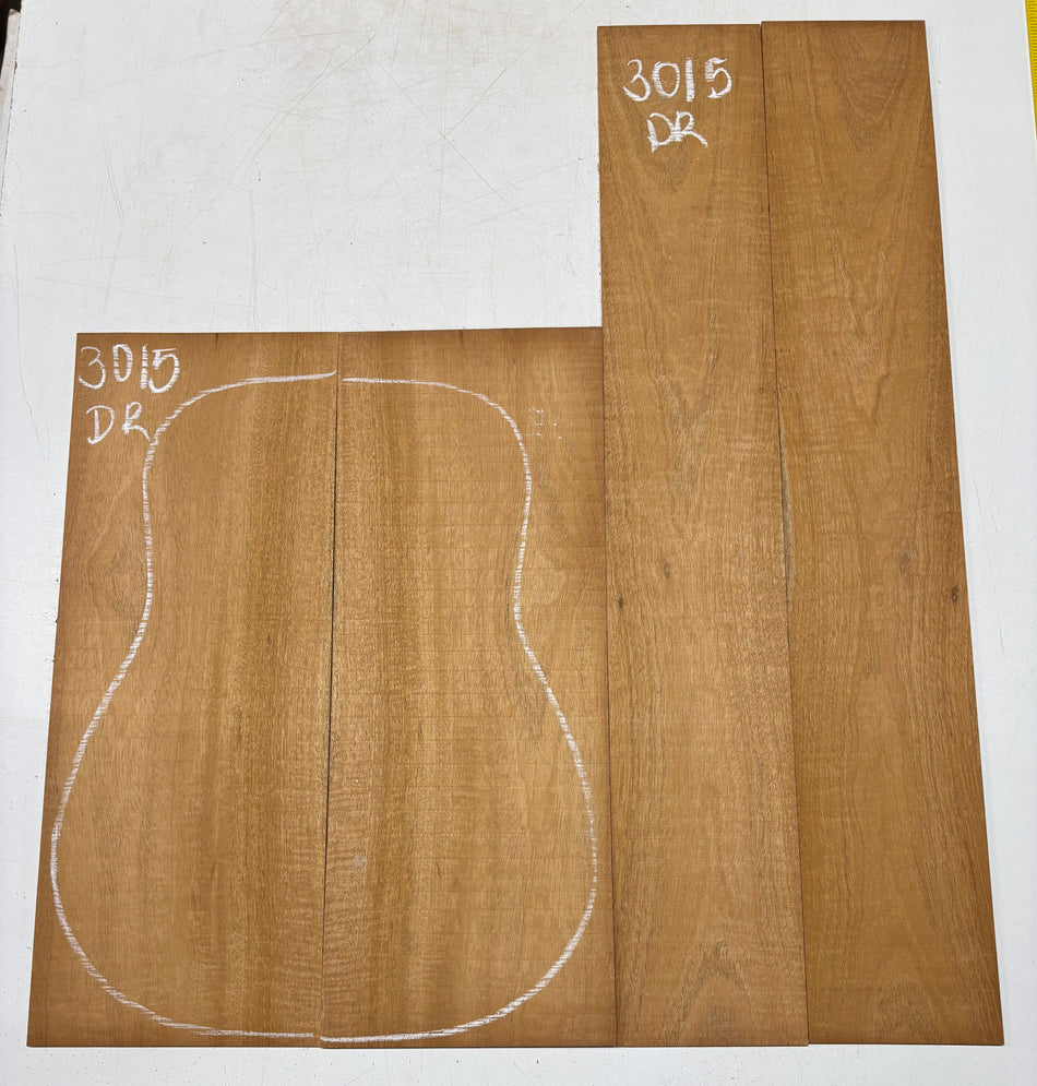 Curly Flame Honduran Mahogany Dreadnought Guitar Back & Side Set #3015