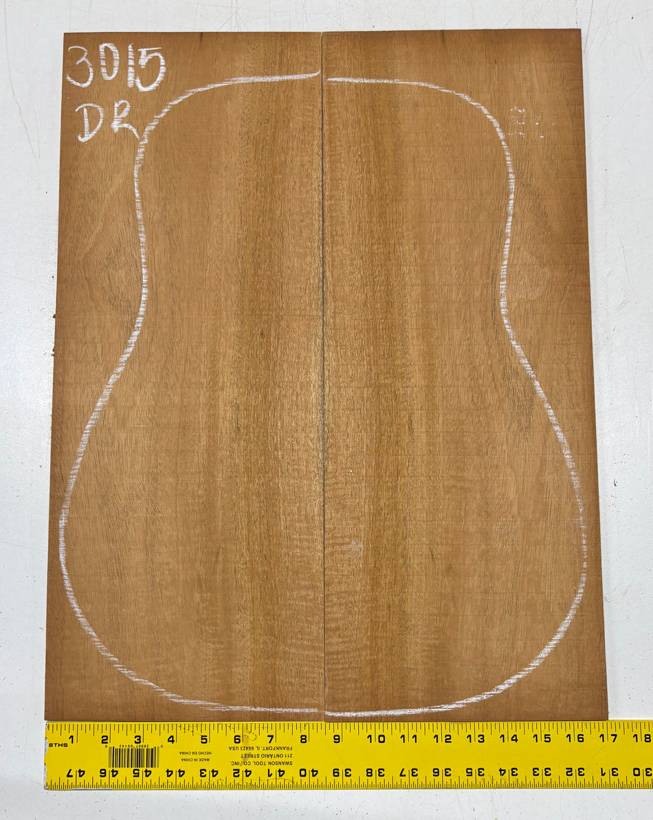 Curly Flame Honduran Mahogany Dreadnought Guitar Back & Side Set #3015