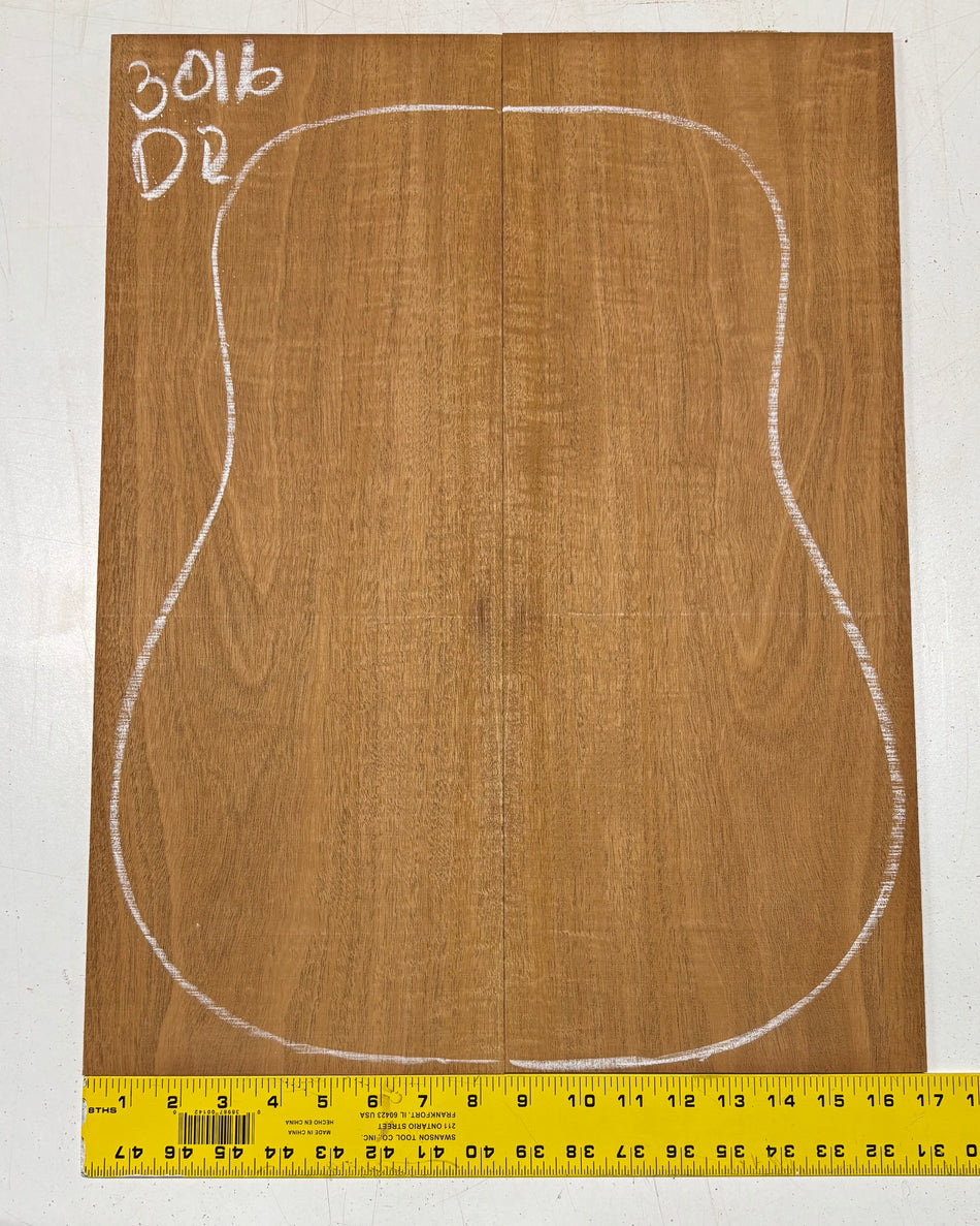 Curly Flame Honduran Mahogany Dreadnought Guitar Back & Side Set #3016