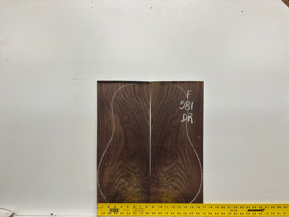 Figured Indian Rosewood Dreadnought Guitar Back & Side Set #581