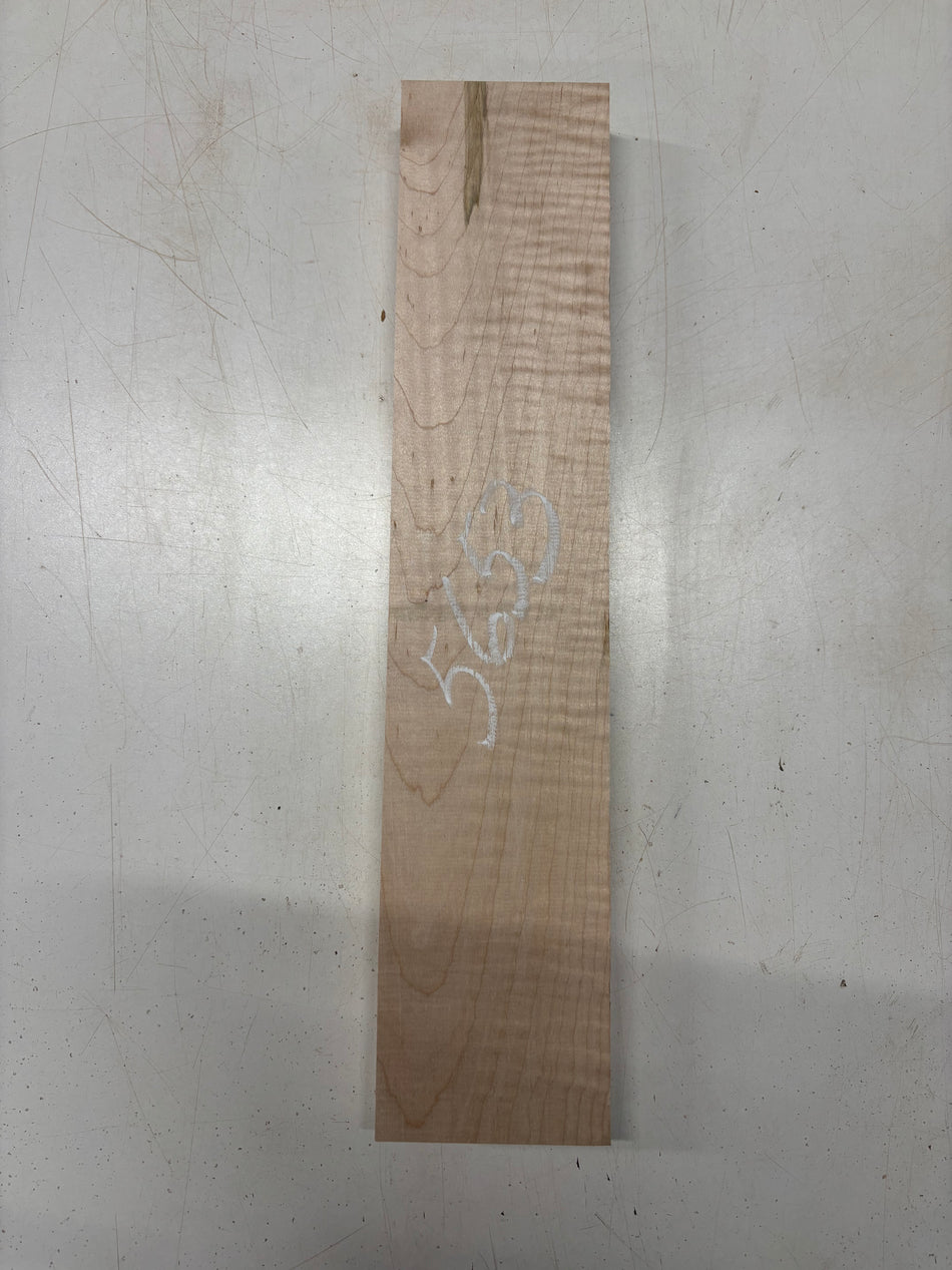 1 Piece, Flame Hard Maple Lumber Board Blank 18"x3-3/4"x1-1/4"#5653