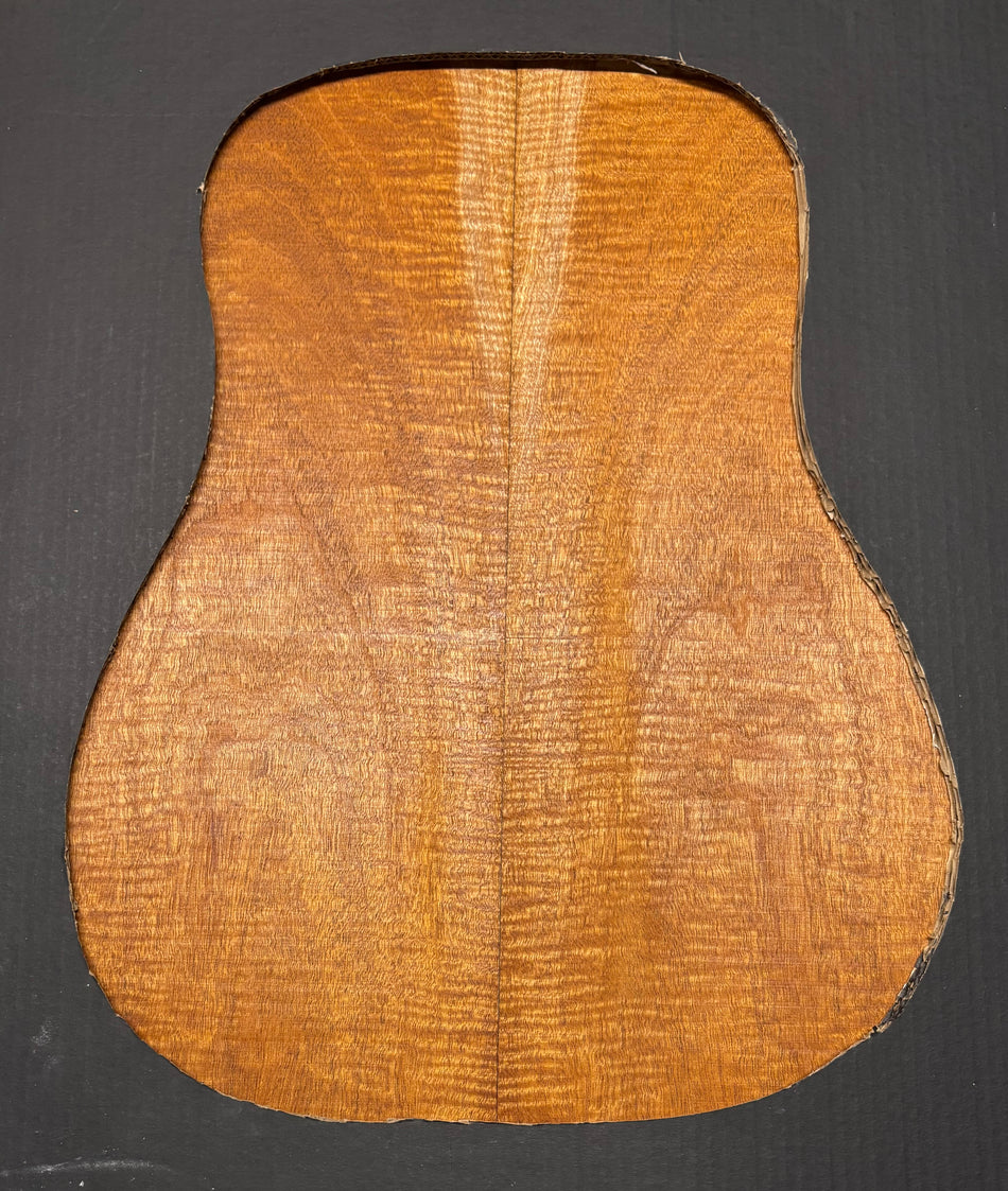 Curly Flame Honduran Mahogany Dreadnought Guitar Back & Side Set #3017