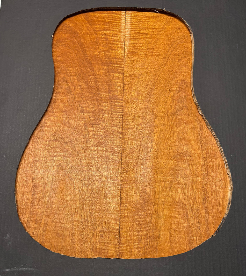 Curly Flame Honduran Mahogany Dreadnought Guitar Back & Side Set #3018