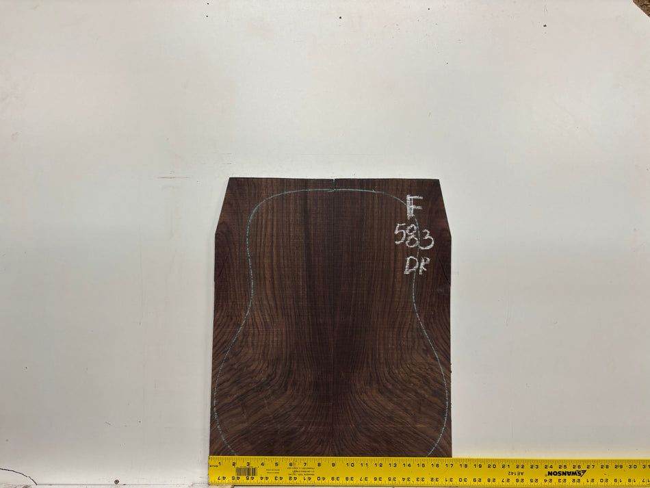 Figured Indian Rosewood Dreadnought Guitar Back & Side Set #583