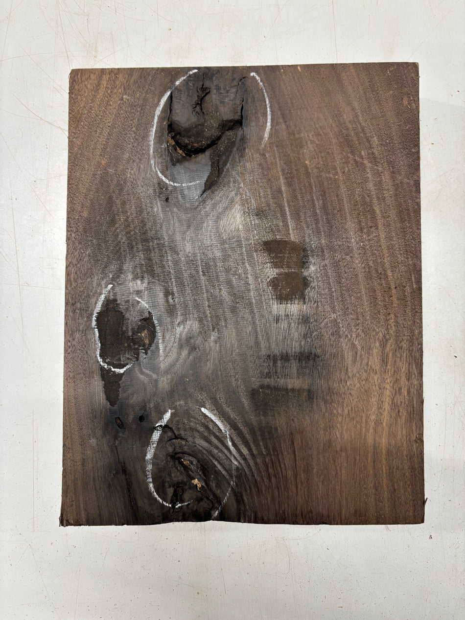 1 Piece, Black Walnut Lumber Board Blank 13-1/2"x10-1/2"x1-3/4"#5657