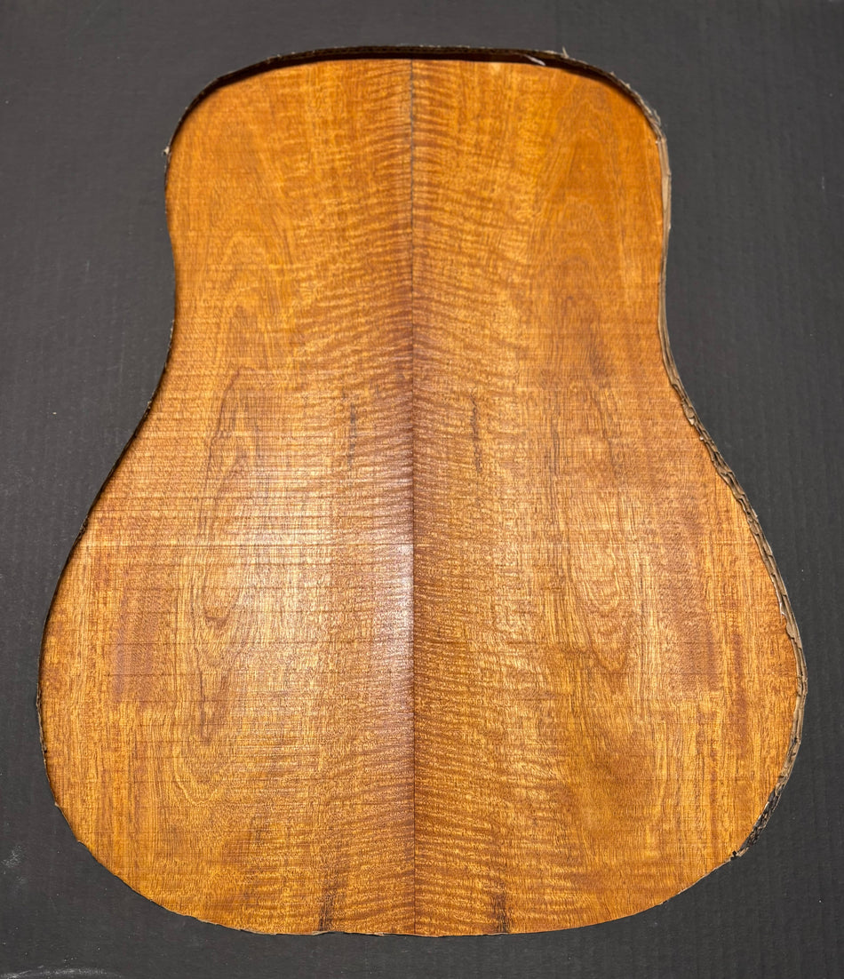 Curly Flame Honduran Mahogany Dreadnought Guitar Back & Side Set #3019