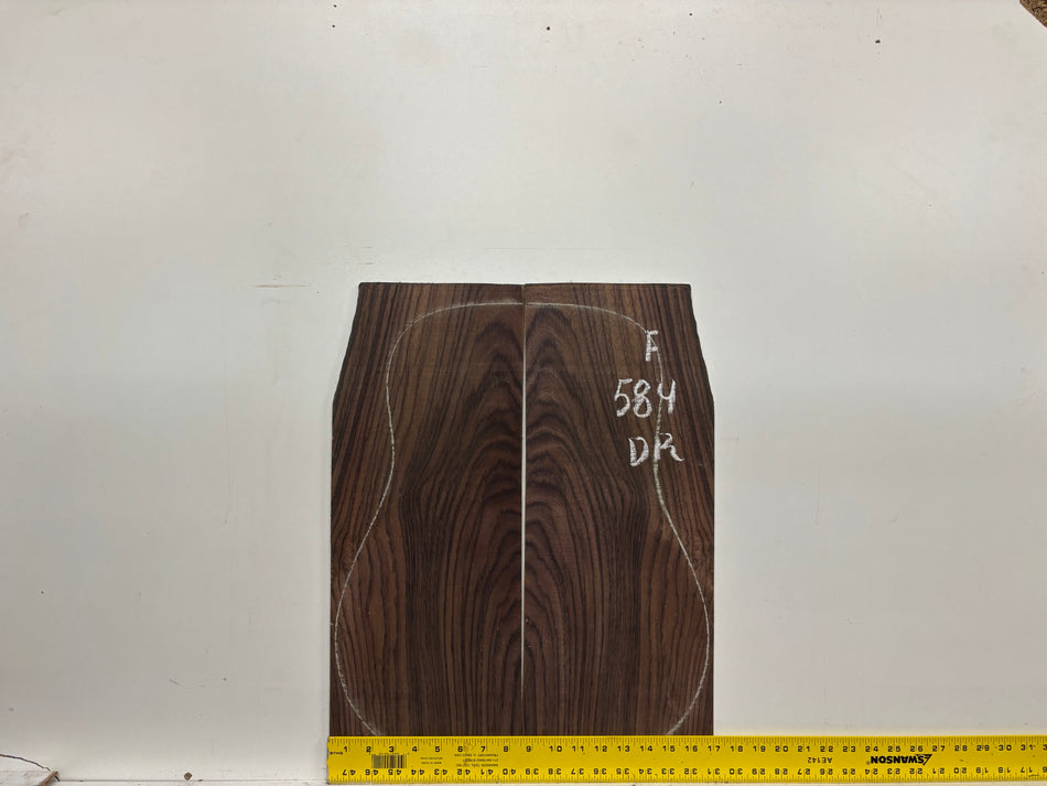 Figured Indian Rosewood Dreadnought Guitar Back & Side Set #584