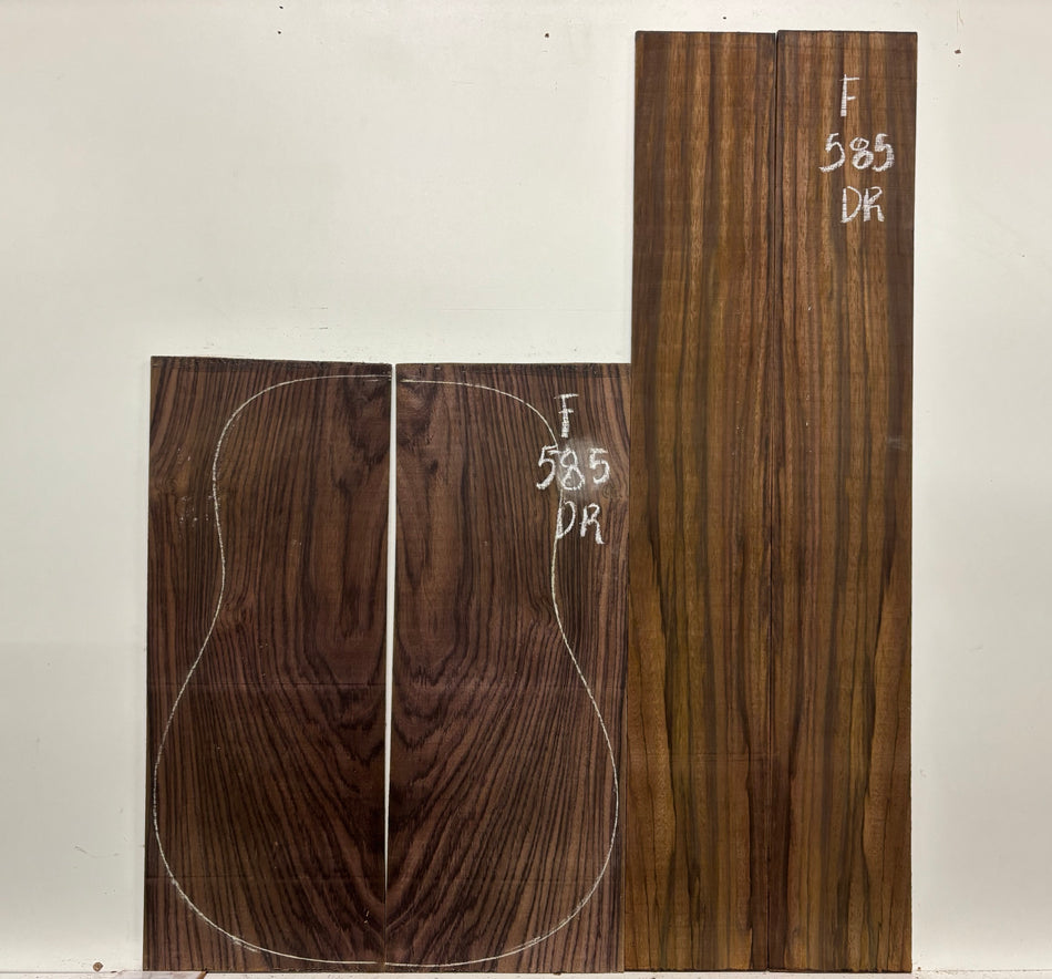 Figured Indian Rosewood Dreadnought Guitar Back & Side Set #585