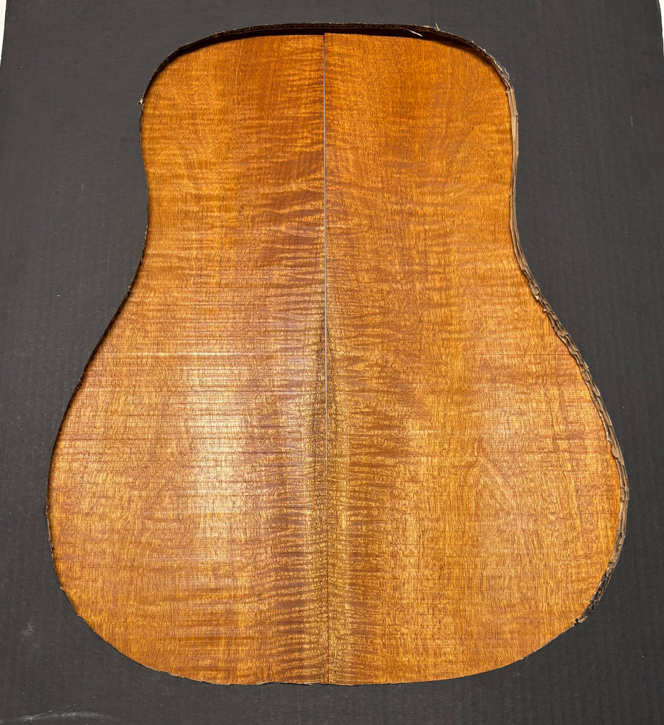 Curly Flame Honduran Mahogany Dreadnought Guitar Back & Side Set #3020