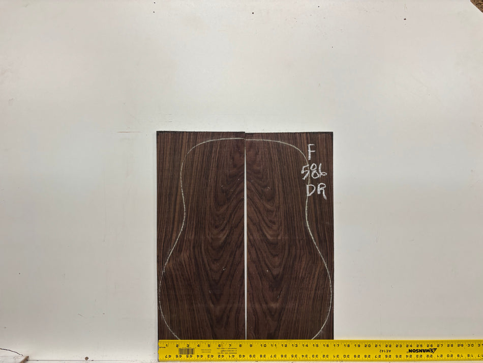 Figured Indian Rosewood Dreadnought Guitar Back & Side Set #586