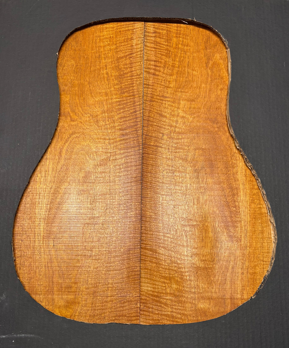 Curly Flame Honduran Mahogany Dreadnought Guitar Back & Side Set #3021