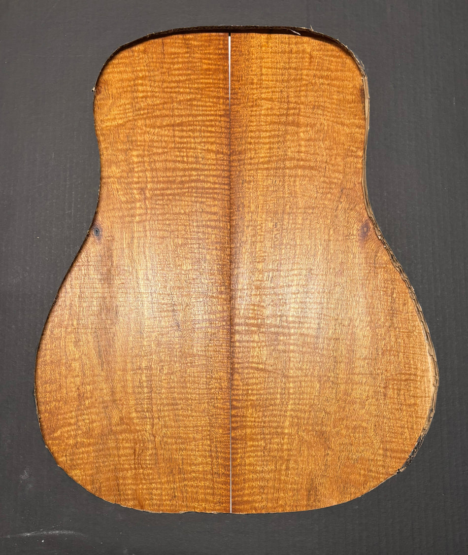 Curly Flame Honduran Mahogany Dreadnought Guitar Back & Side Set #3022