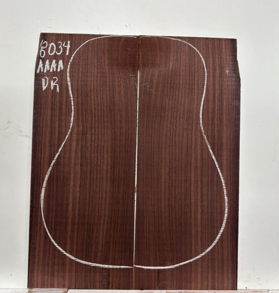 East Indian Rosewood Dreadnought Guitar Back Set #8034 - Exotic Wood Zone