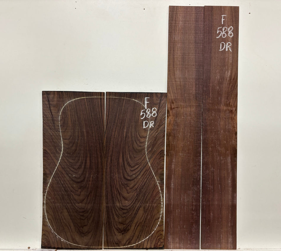 Figured Indian Rosewood Dreadnought Guitar Back & Side Set #588