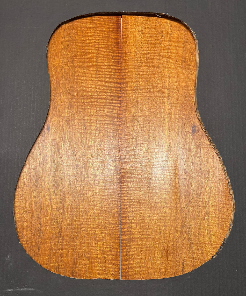 Curly Flame Honduran Mahogany Dreadnought Guitar Back & Side Set #3023