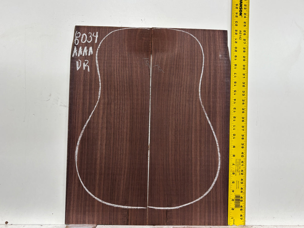 East Indian Rosewood Dreadnought Guitar Back Set #8034 - Exotic Wood Zone