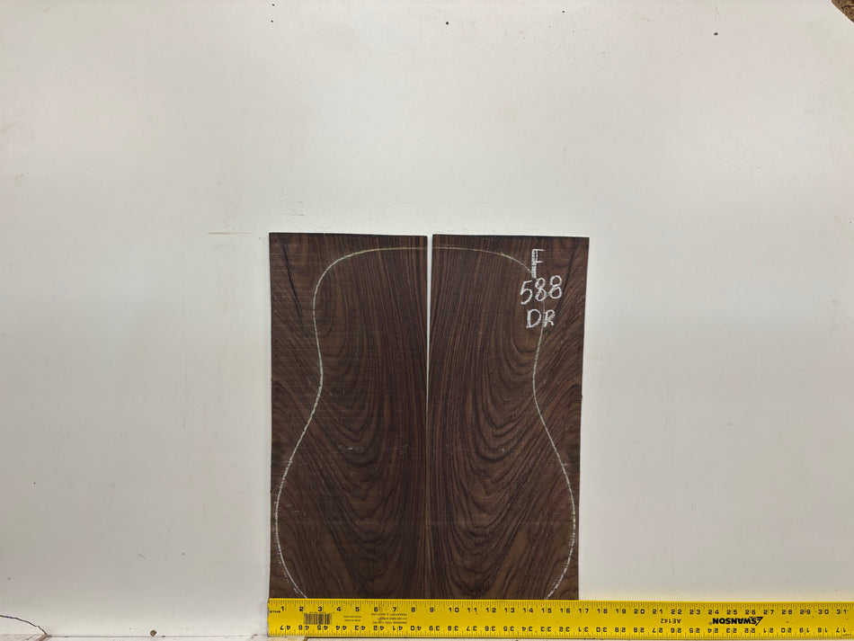 Figured Indian Rosewood Dreadnought Guitar Back & Side Set #588