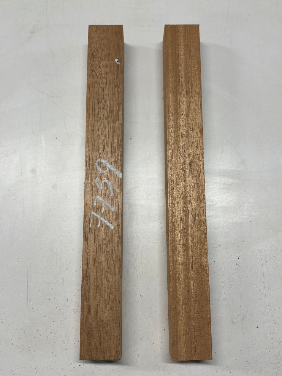 2 Pack, African Mahogany Turning Wood Blanks 18-3/4"x2"x2"#7759 - Exotic Wood Zone