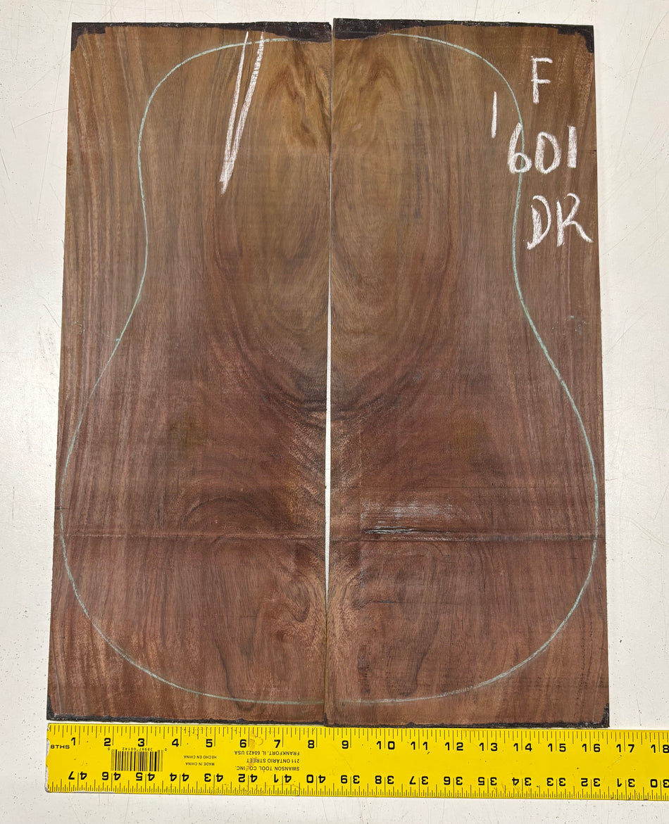 Figured Indian Rosewood Dreadnought Guitar Back Set (22" x 8-1/4" x 3/16")- Seconds #601