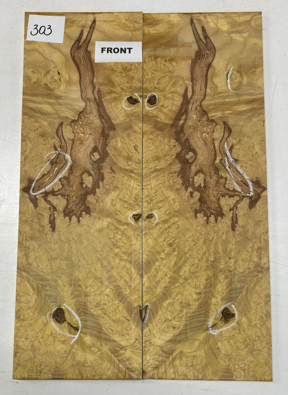 Osage Orange Burl Guitar Drop Top 21" x 7" x 3/8" #303