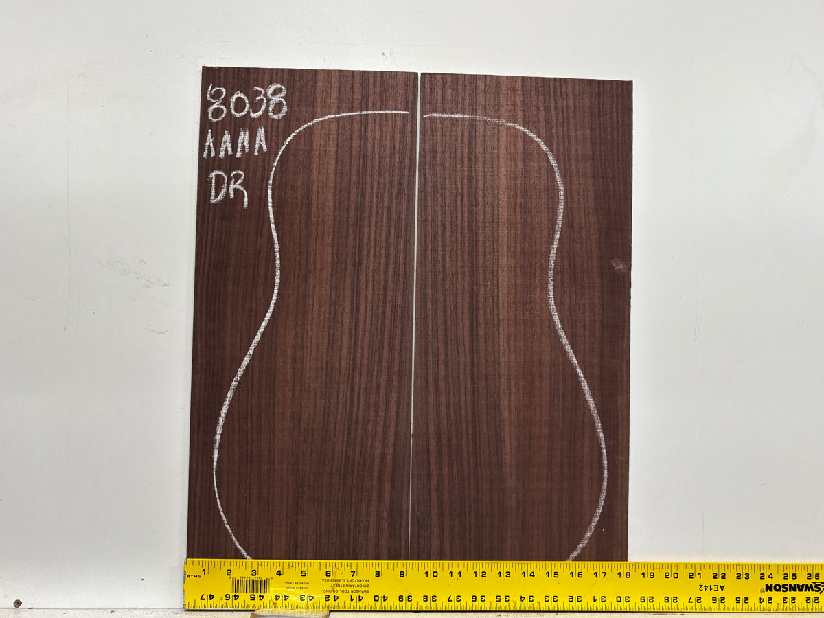 East Indian Rosewood Dreadnought Guitar Back Set #8038 - Exotic Wood Zone