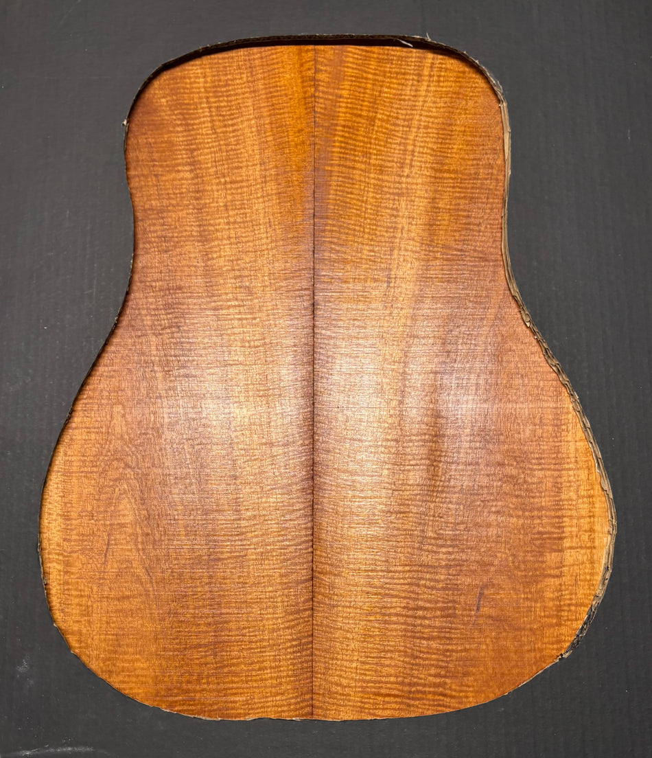 Curly Flame Honduran Mahogany Dreadnought Guitar Back & Side Set #3025