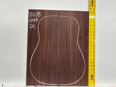 East Indian Rosewood Dreadnought Guitar Back Set #8038 - Exotic Wood Zone