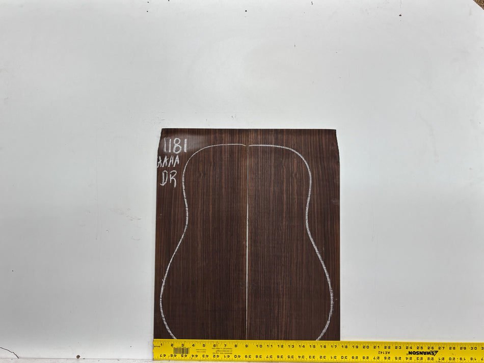 East Indian Rosewood Dreadnought AAAA Grade Guitar Back & Side Set #1181 - Exotic Wood Zone