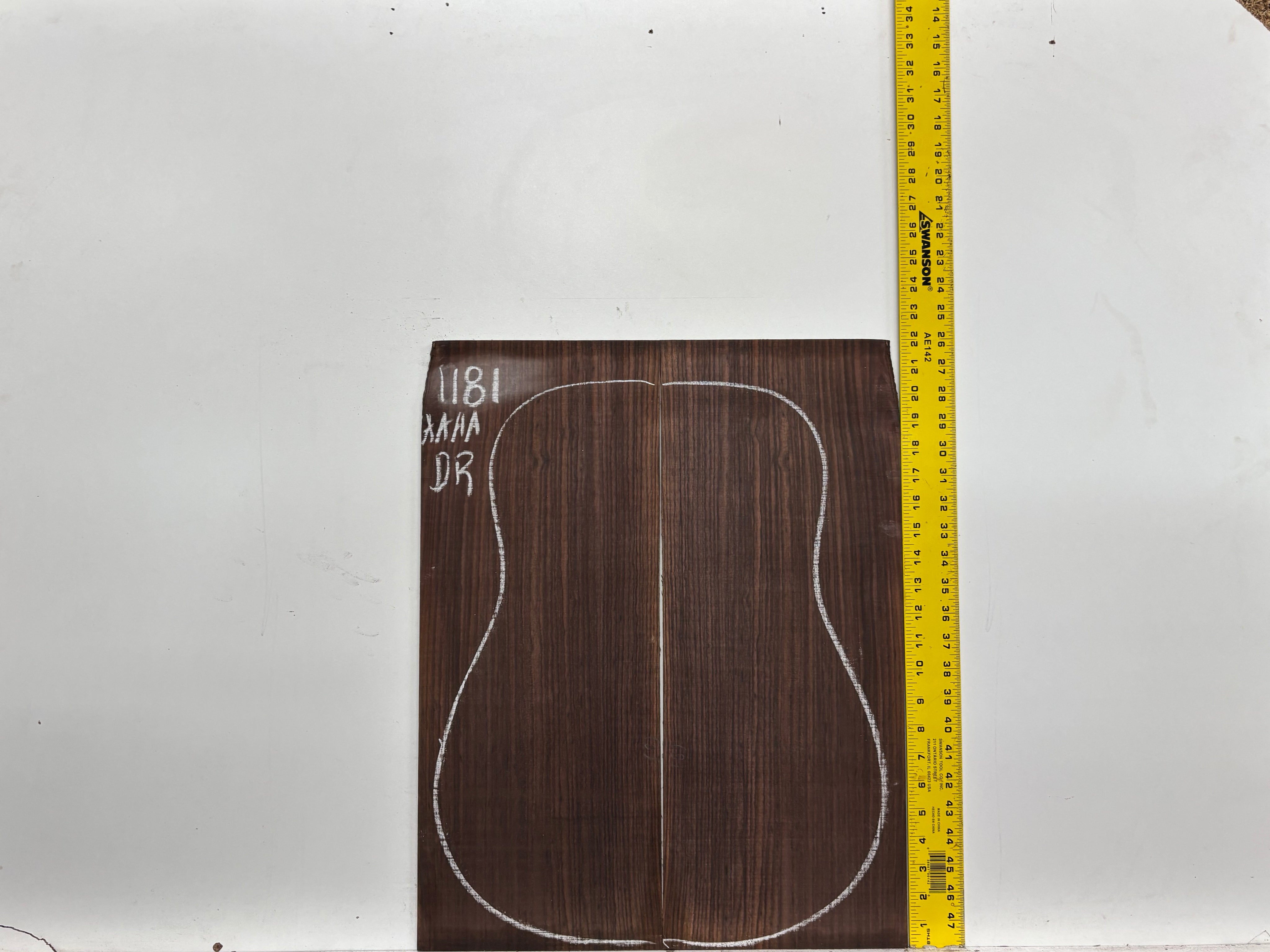 East Indian Rosewood Dreadnought AAAA Grade Guitar Back & Side Set #1181 - Exotic Wood Zone
