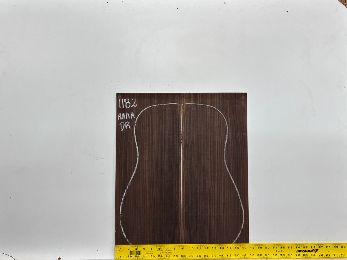 East Indian Rosewood Dreadnought AAAA Grade Guitar Back & Side Set #1182 - Exotic Wood Zone