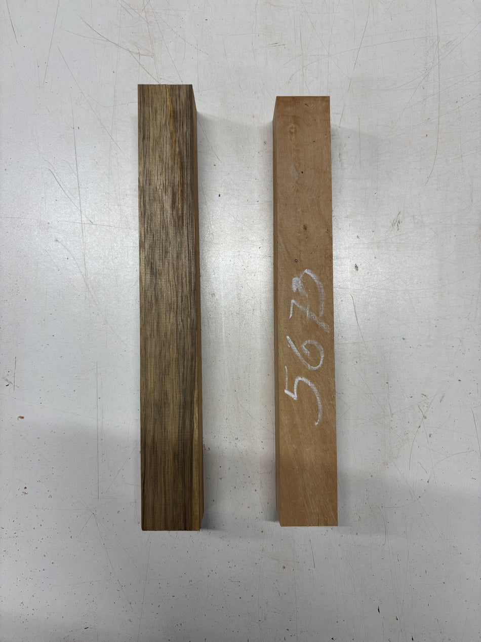 2 Pack, 2 Species Black Limba + Olivewood Turning Wood Blanks 11-3/4"x1-1/2"x1-1/2"#5673