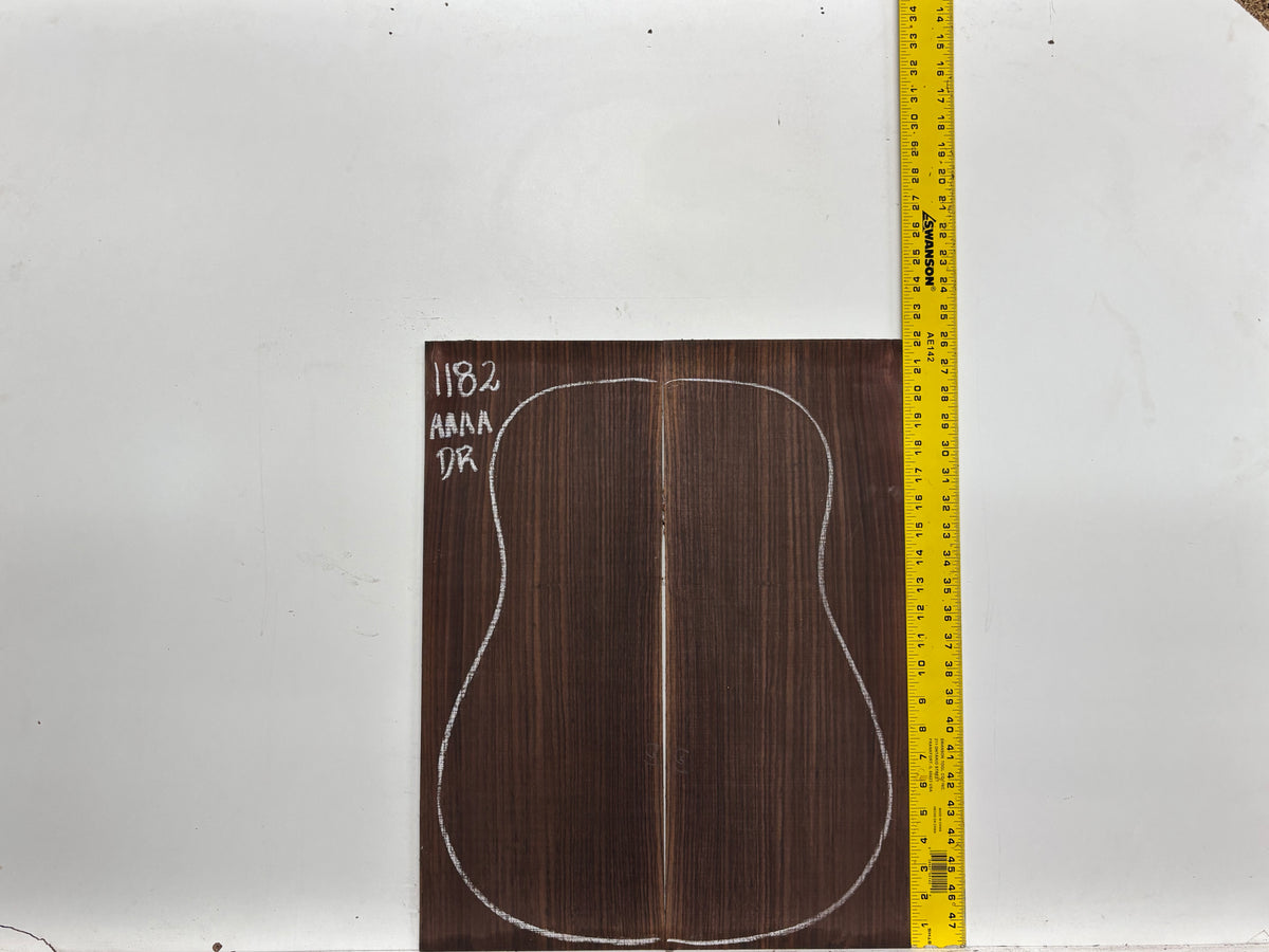 East Indian Rosewood Dreadnought AAAA Grade Guitar Back & Side Set #1182 - Exotic Wood Zone