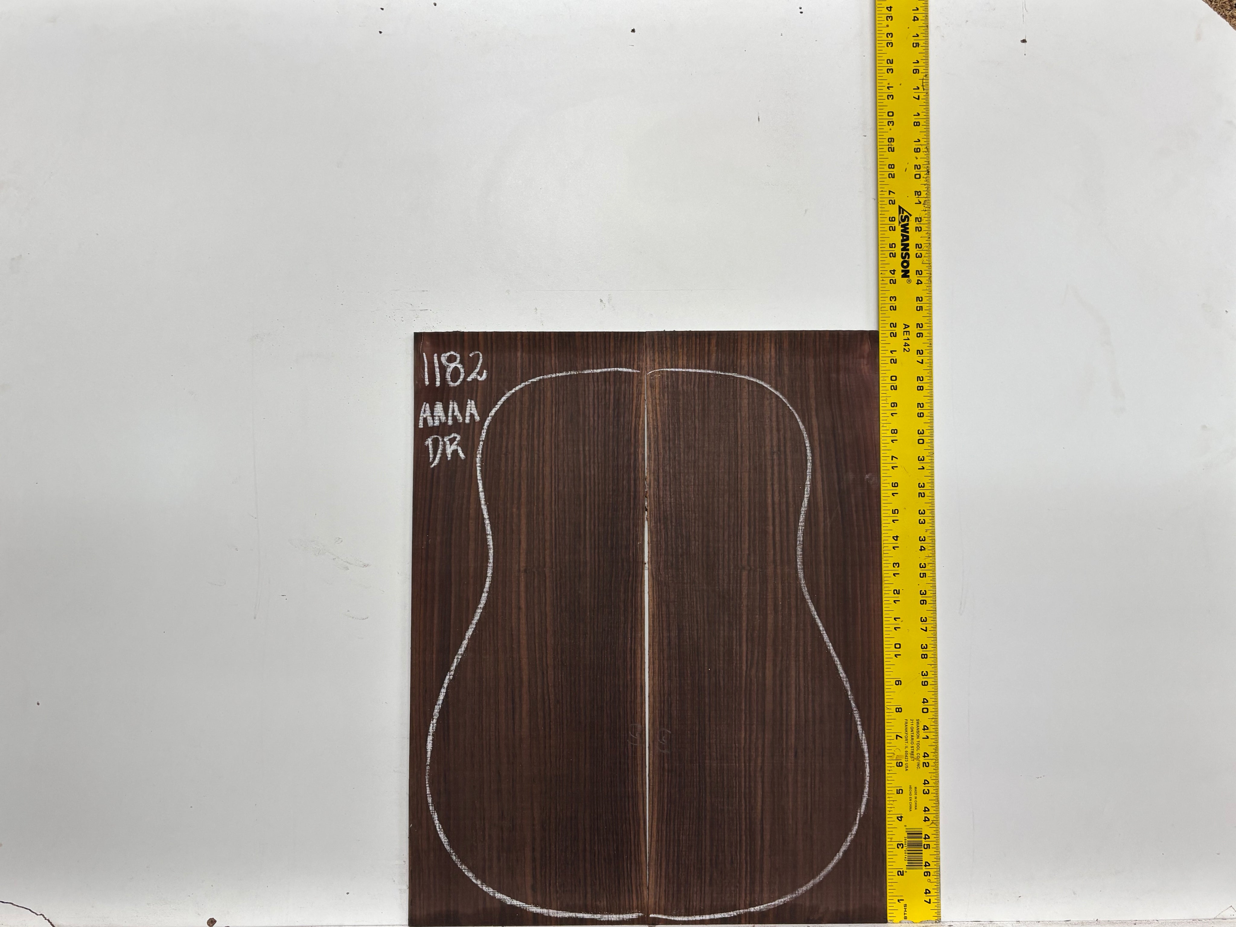 East Indian Rosewood Dreadnought AAAA Grade Guitar Back & Side Set #1182 - Exotic Wood Zone