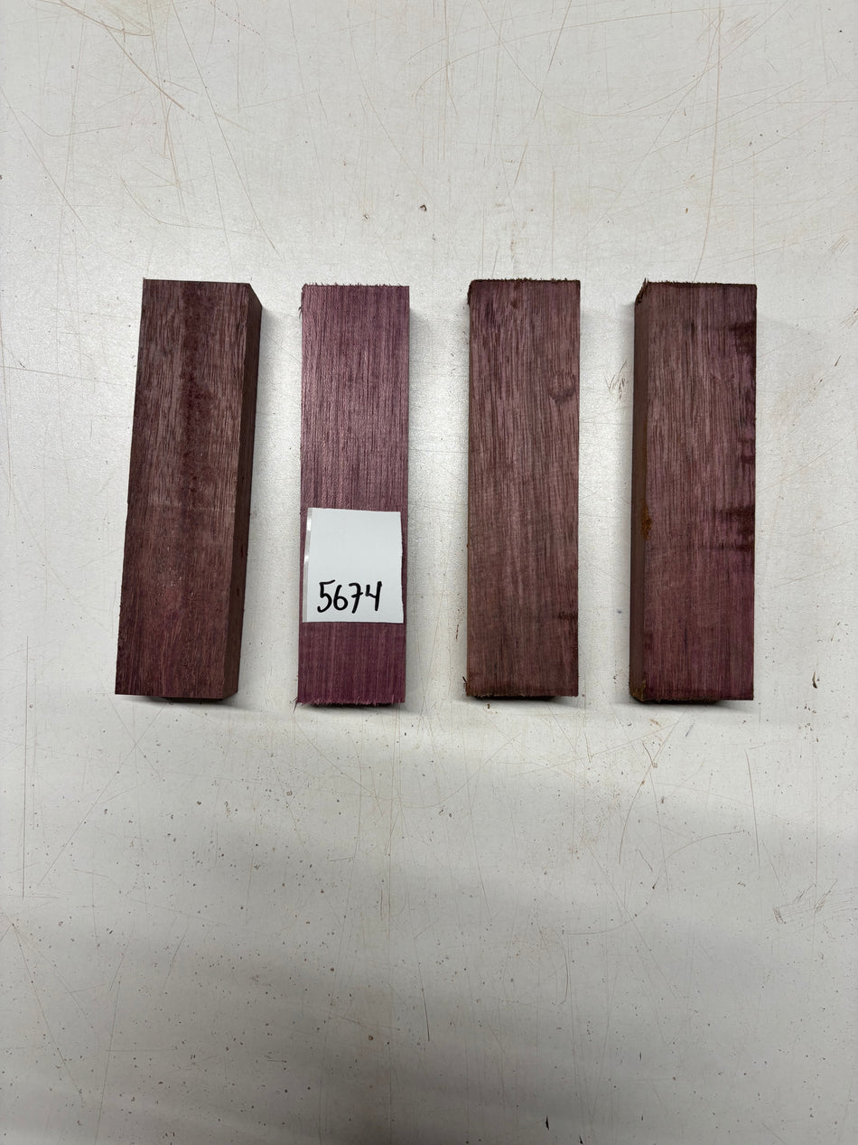 4 Pack, Purpleheart Knife Blank 6"x1-1/2"x1"#5674