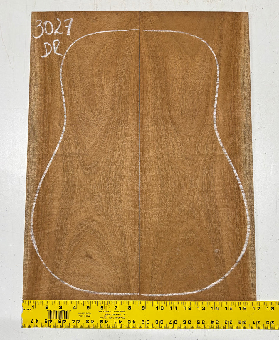 Curly Flame Honduran Mahogany Dreadnought Guitar Back & Side Set #3027