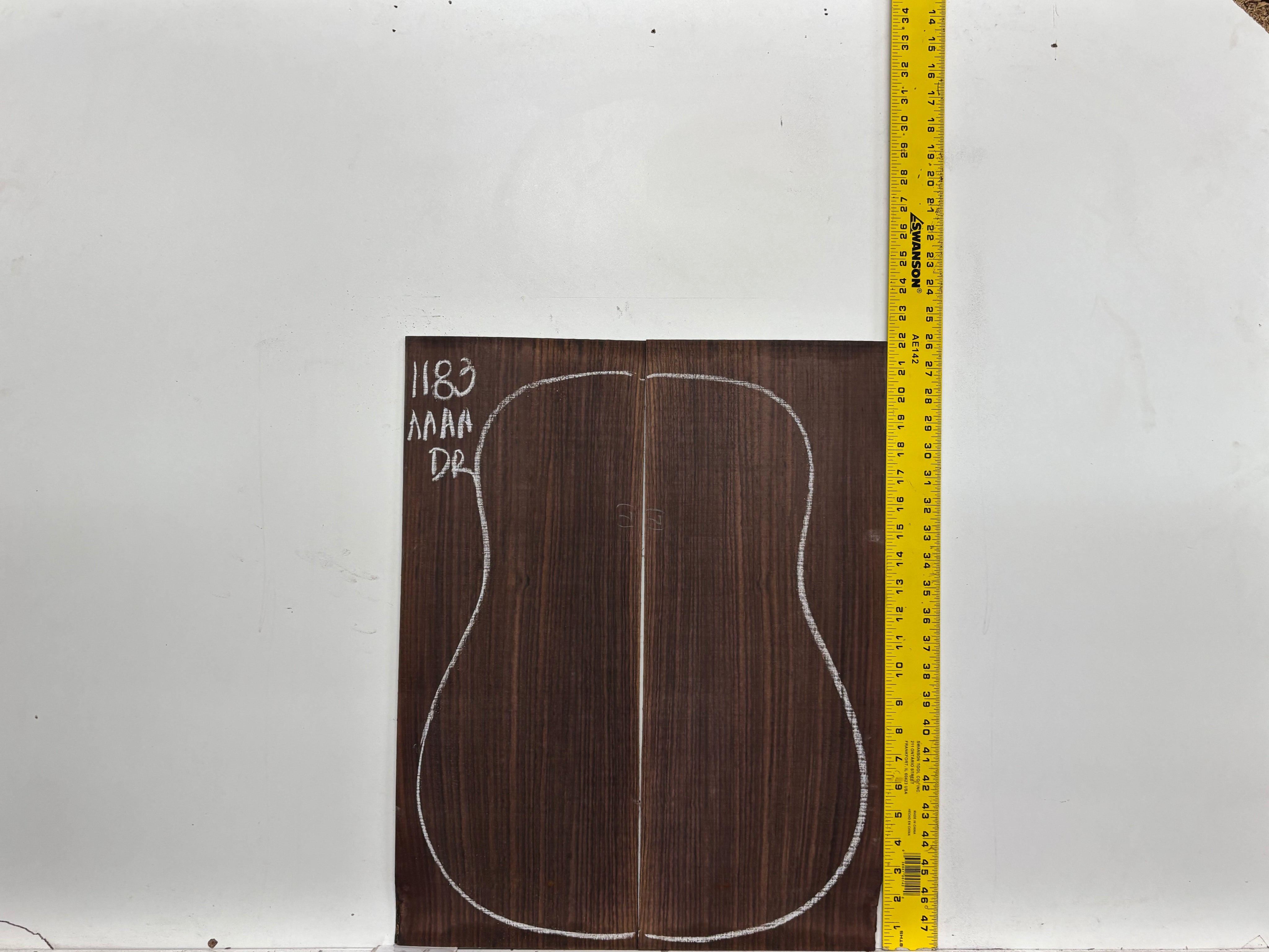 East Indian Rosewood Dreadnought AAAA Grade Guitar Back & Side Set #1183 - Exotic Wood Zone