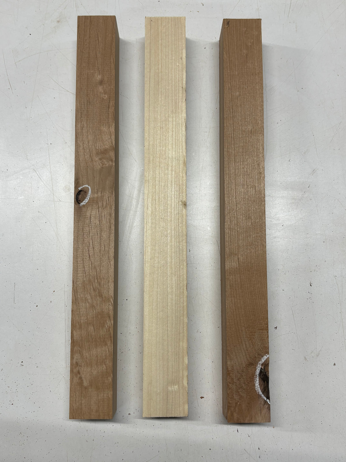 3 Pack, 2 Species Red Alder + Poplar Turning Wood Blank 19"x2"x1-7/8"#7766 - Exotic Wood Zone