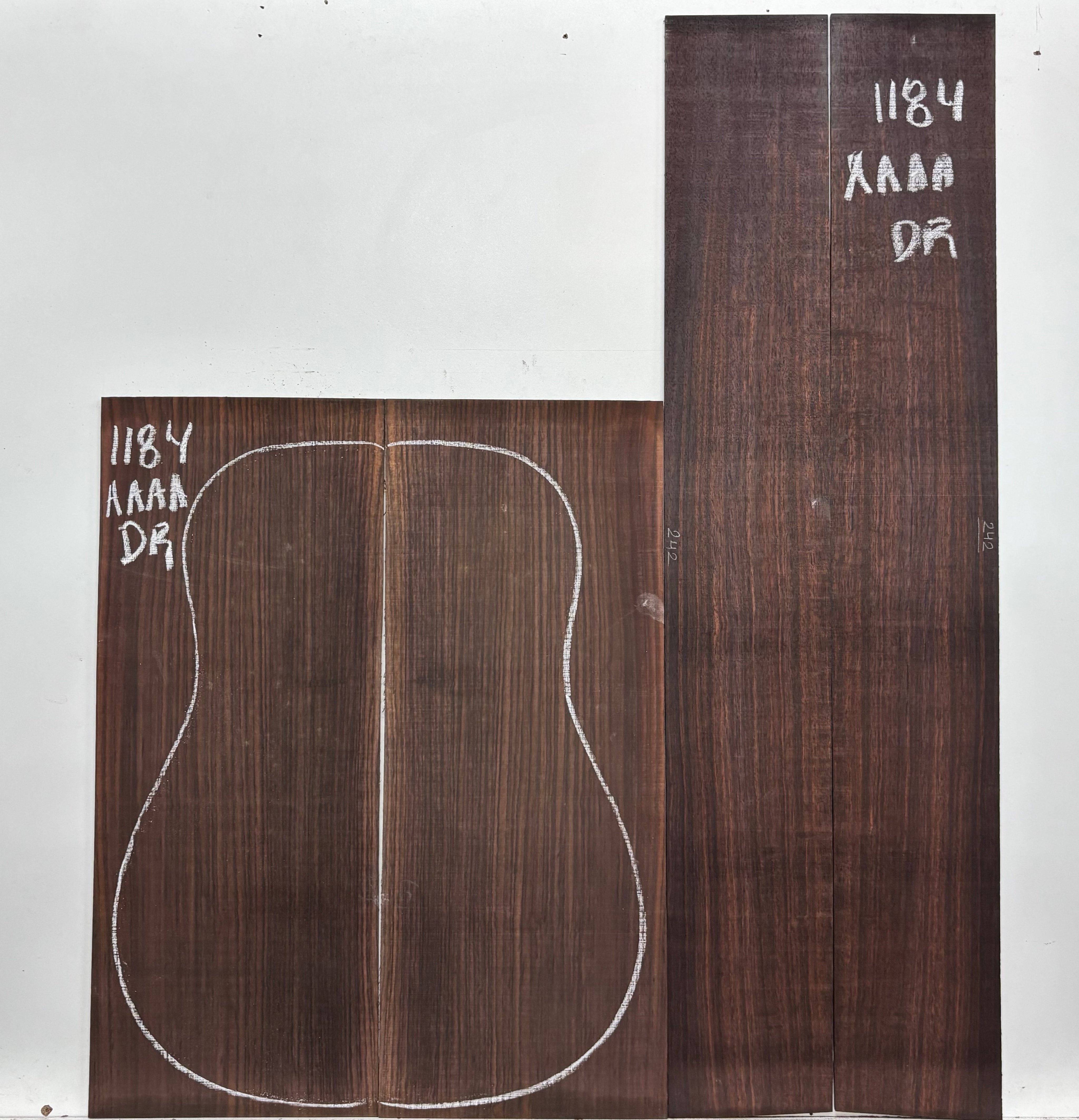 East Indian Rosewood Dreadnought AAAA Grade Guitar Back & Side Set #1184 Exotic Wood Zone 
