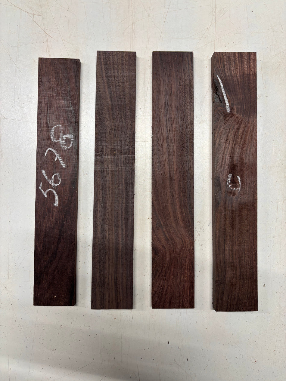4 Pack, Indian Rosewood Thin Stock Lumber 12"x2"x3/8"#5678