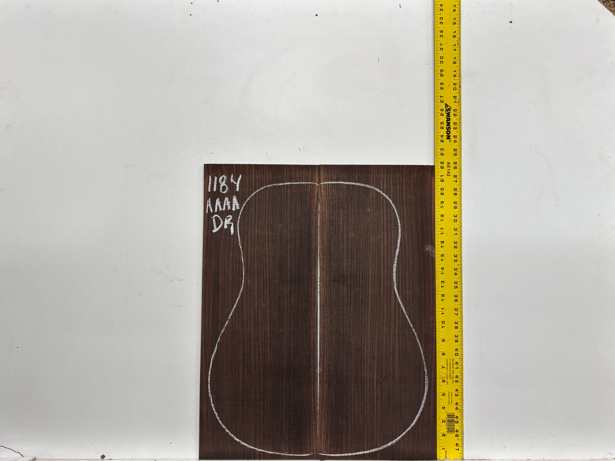 East Indian Rosewood Dreadnought AAAA Grade Guitar Back & Side Set #1184 Exotic Wood Zone 