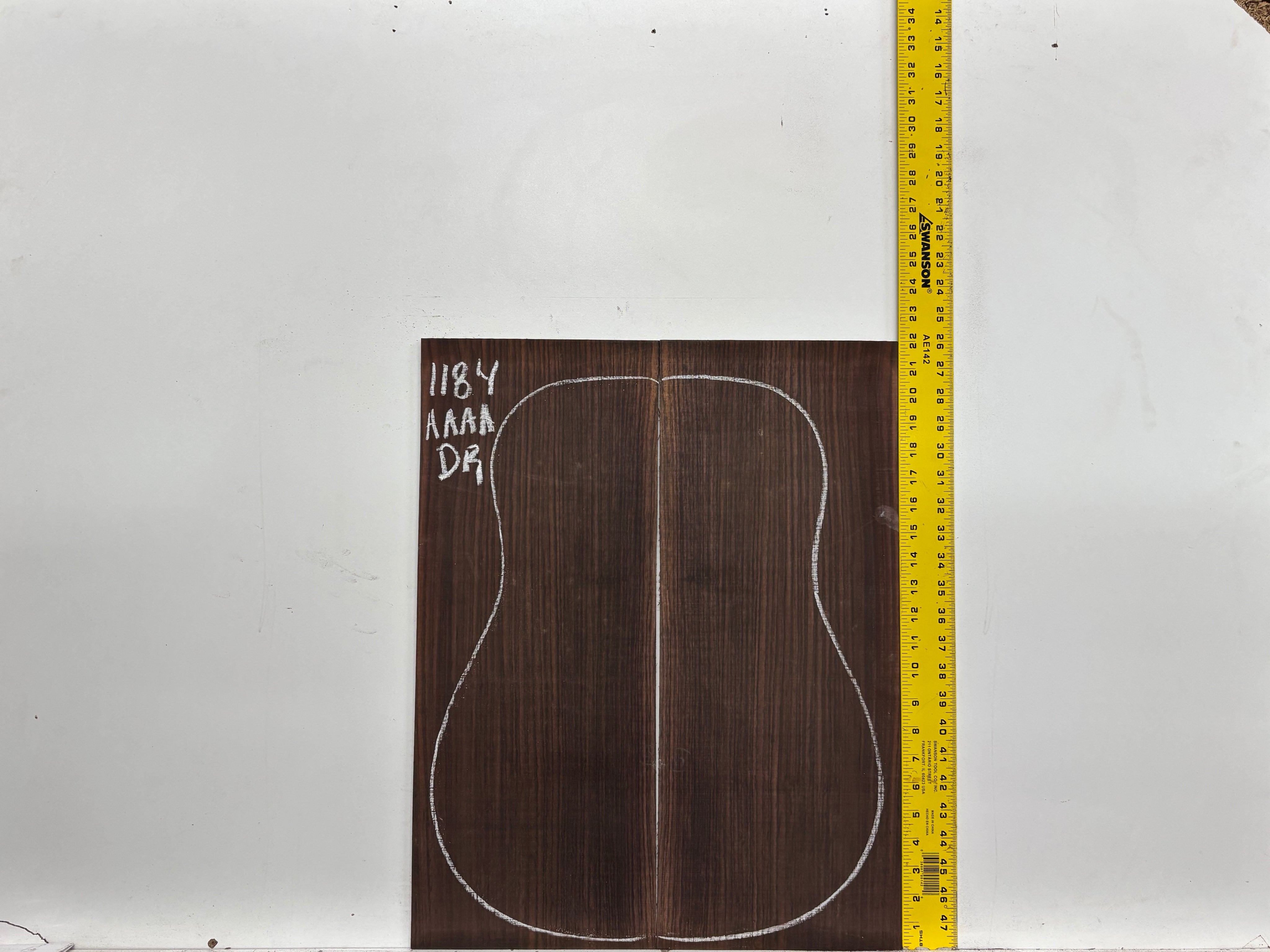 East Indian Rosewood Dreadnought AAAA Grade Guitar Back & Side Set #1184 Exotic Wood Zone 