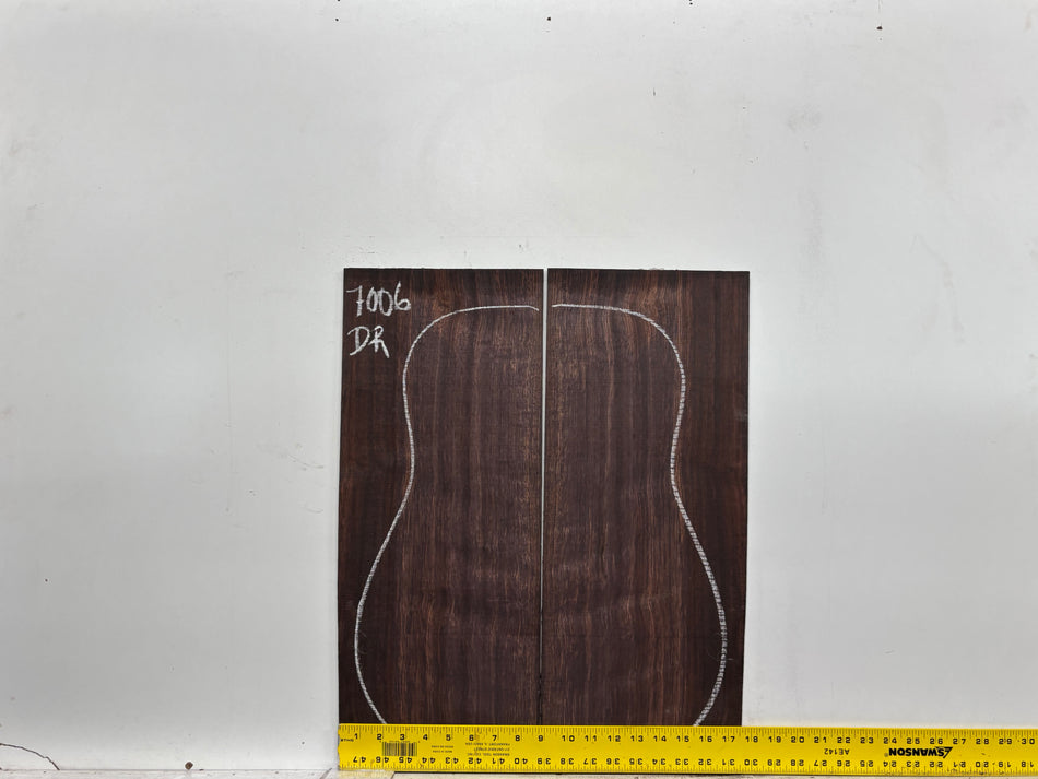 Dark Grain East Indian Rosewood Dreadnought Guitar Back & Side Set #7006