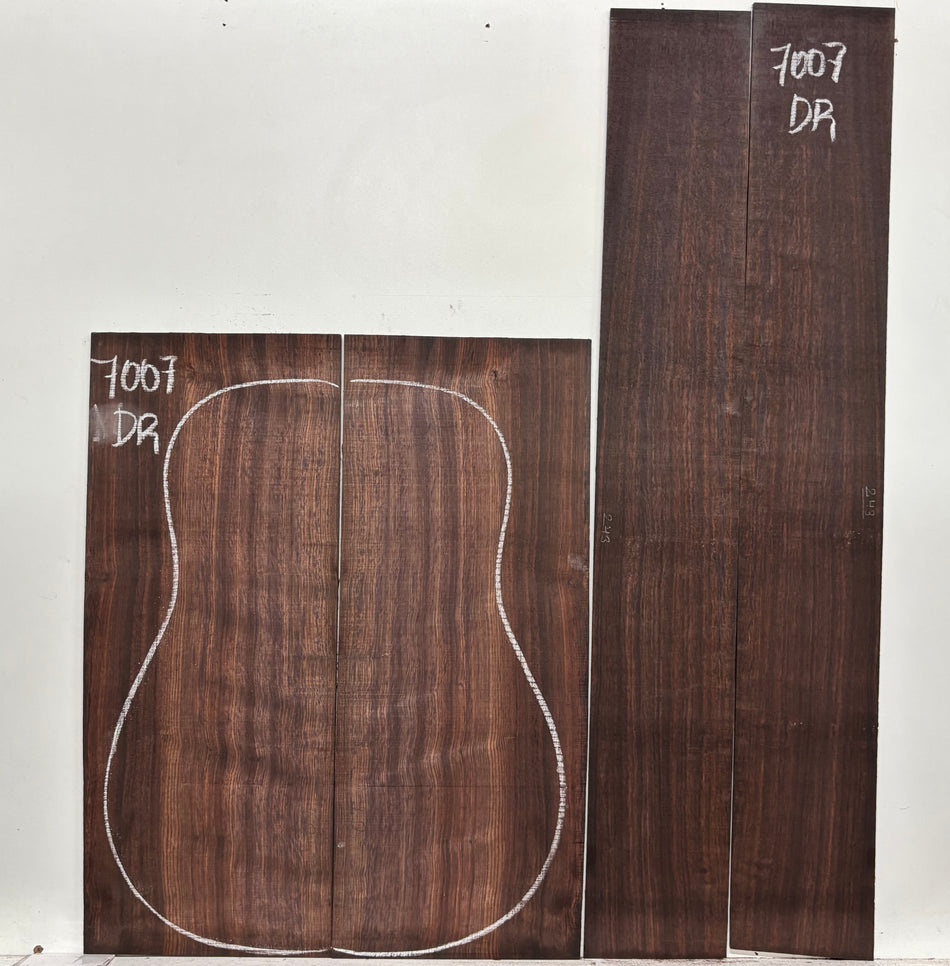 Dark Grain East Indian Rosewood Dreadnought Guitar Back & Side Set #7007