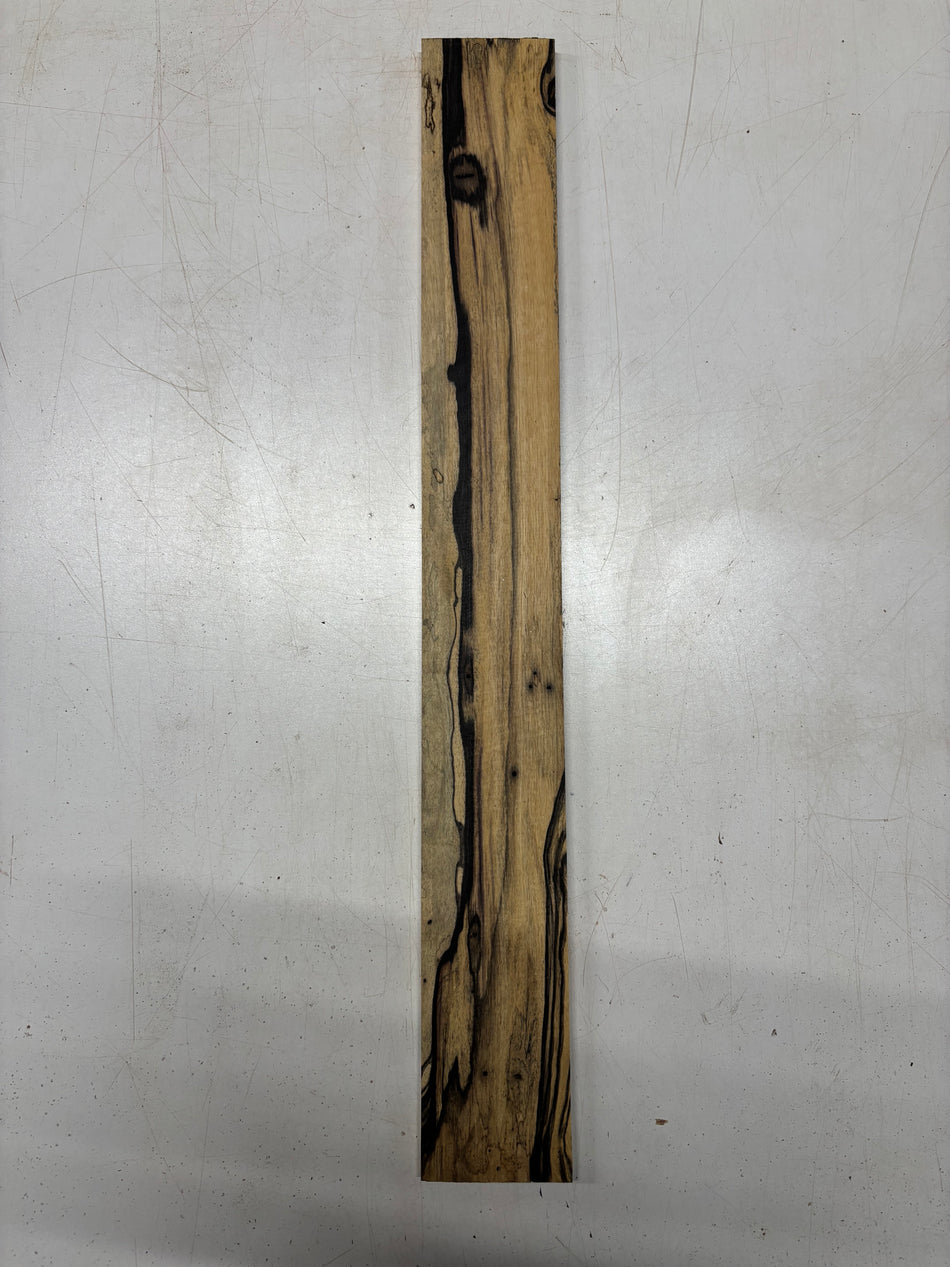 1 Piece, Black And White Ebony Fingerboard Blank 24"x3"x3/8"#5682