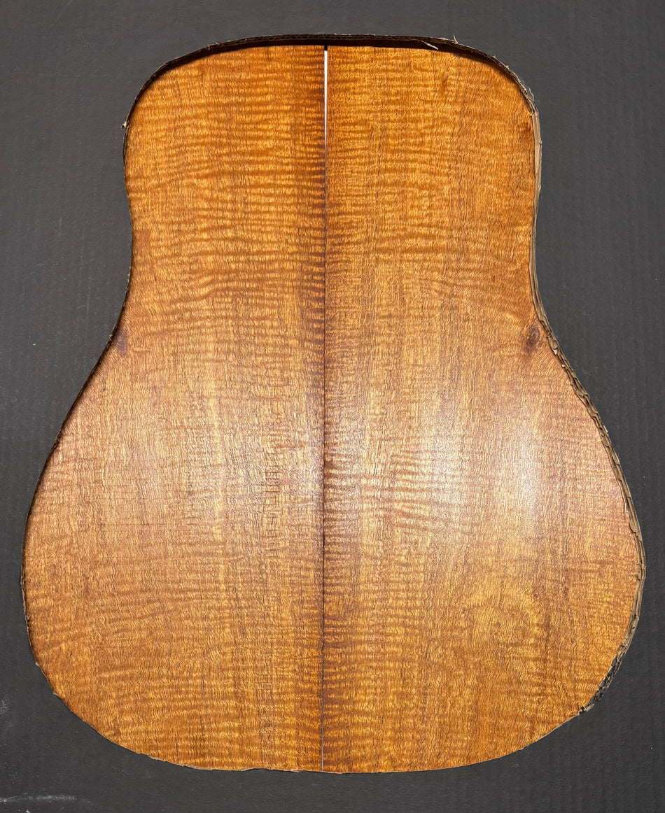 Curly Flame Honduran Mahogany Dreadnought Guitar Back & Side Set #3030